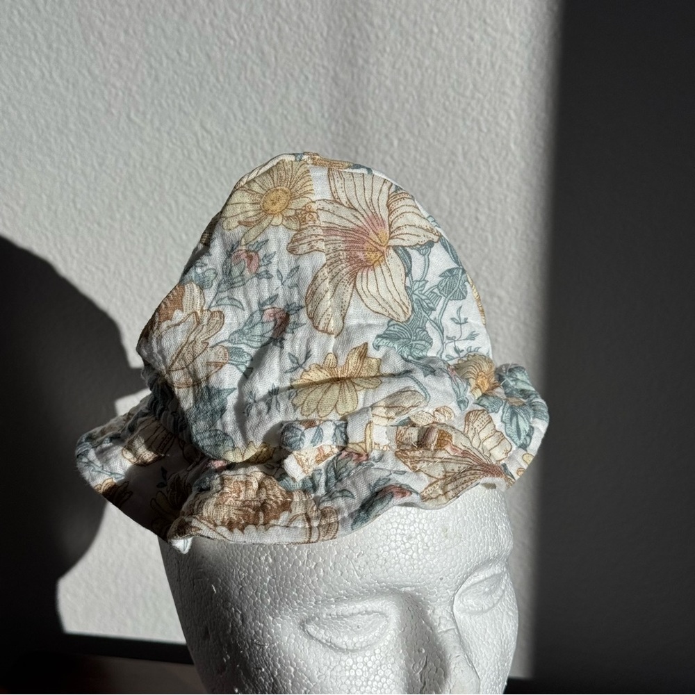 Rabbit + Bear Organic Baby Floral Sun Hat 0–3 Mon Organic Cotton Coastal Resort